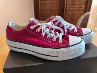 Converse doble suela bajas burdeos