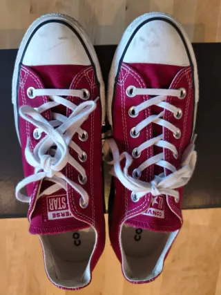 Converse doble suela bajas burdeos