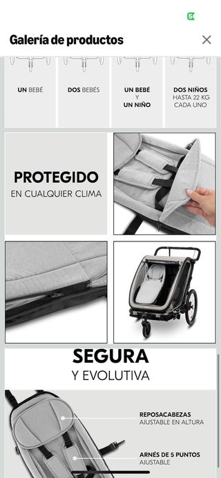 Asiento Hauck para remolque bici bebé