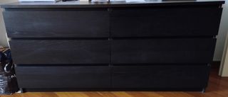 Cassettiera 6 cassetti nera