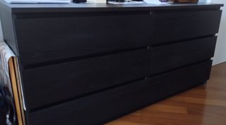 Cassettiera 6 cassetti nera