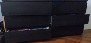 Cassettiera 6 cassetti nera