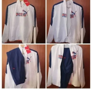 Chándal Puma Blanco y Azul Talla M Camiseta Camisa