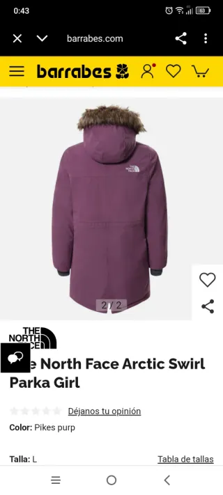 The North Face Arctic Swirl Parka Girl L