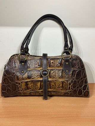 Bolso piel cocodrilo marrón