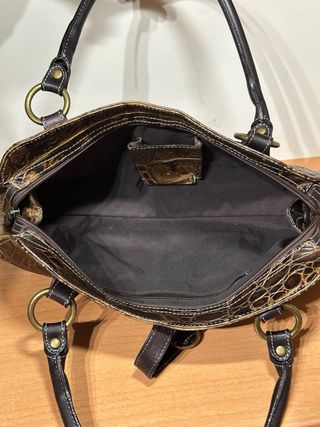 Bolso piel cocodrilo marrón