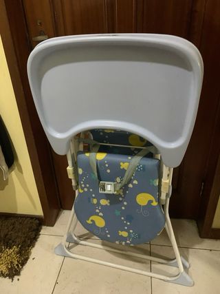 Cadeira Refeição Bebé Azul Estampada