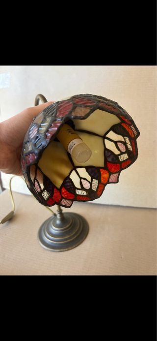 Lampada vintage stile Tiffany vetro e metallo