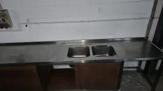 Mueble de cocina acero inoxidable con lavabo