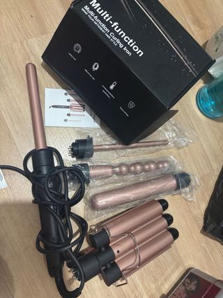 Rizador de pelo multifunción con accesorios