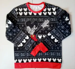 Jersey Navidad Mickey Mouse Negro y Rojo