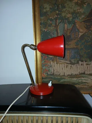 Lampada da tavolo rossa vintage anni 50