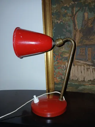 Lampada da tavolo rossa vintage anni 50
