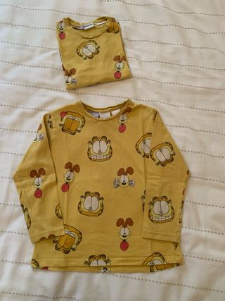 Lote 2 Camisetas Garfield gemelos 3 años