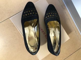Zapatos Queen Rose Piel Talla 37 Negro/Dorado