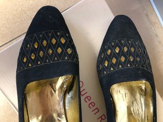 Zapatos Queen Rose Piel Talla 37 Negro/Dorado