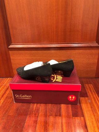 Zapatos Queen Rose Piel Talla 37 Negro/Dorado