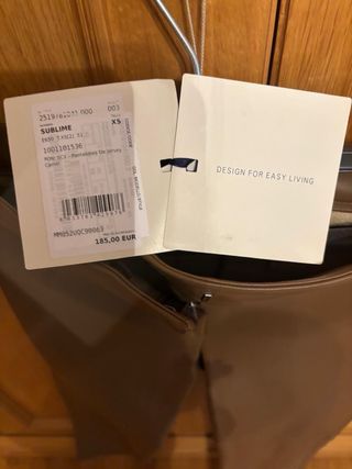 Pantalones Max Mara Cuero Marrón talla 34-36 NUEVO