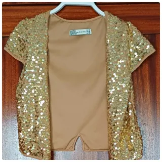 Torera lentejuelas doradas Zara Talla M
