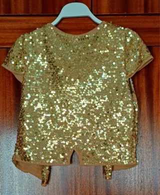 Torera lentejuelas doradas Zara Talla M