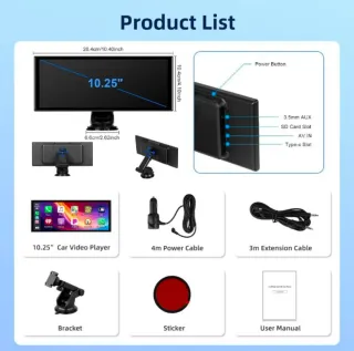 Autoradio Android Motorsi Wireless, 10,25 Pollici