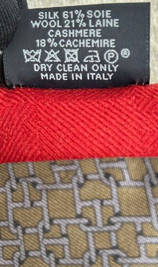 Bufanda Hermès Marrón y Roja/burdeos.