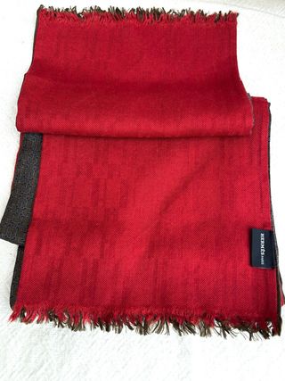 Bufanda Hermès Marrón y Roja/burdeos.