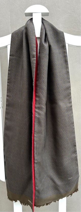 Bufanda Hermès Marrón y Roja/burdeos.