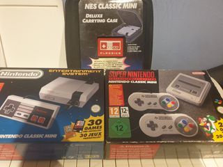 Mini SNES + Mini NES + Funda Nintendo + mando ext