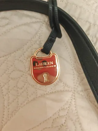 Bolso Tote Ralph Lauren Negro con Tachuelas Dorada