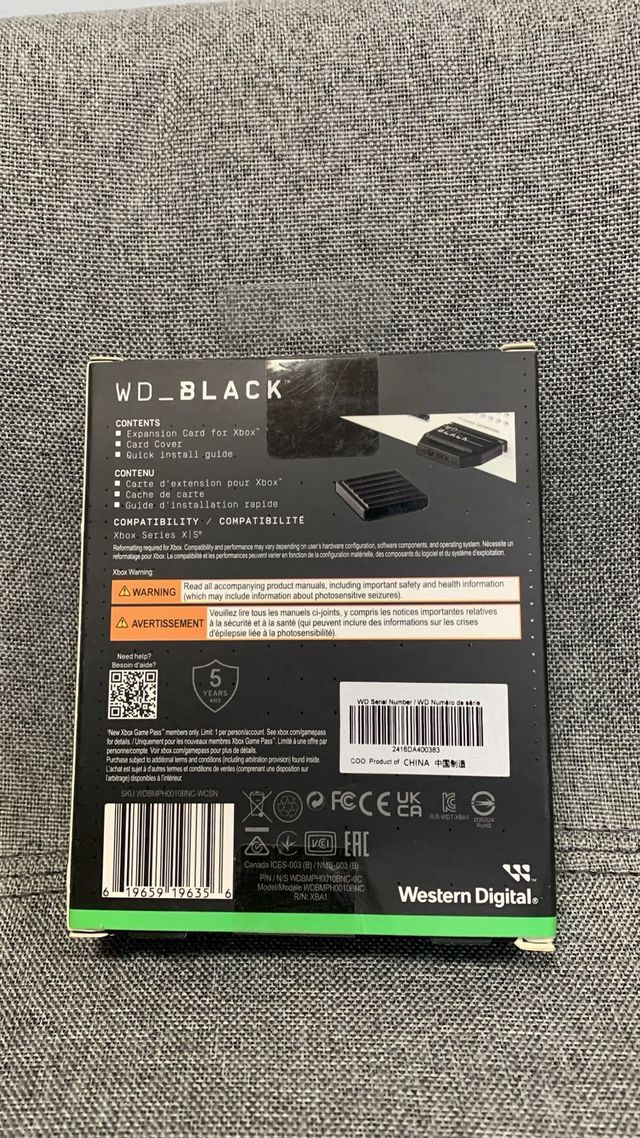 WD_BLACK C50 Expansion Card 1TB para Xbox