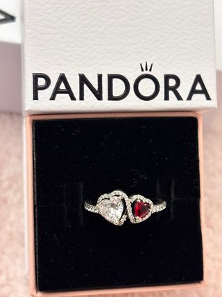 Anillo corazon rojo