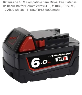 Batería Milwaukee 18V 6.0Ah