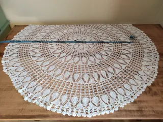 Tapete hilo , tejido con aguja de ganchillo