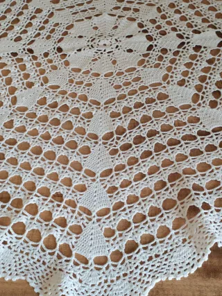 Tapete hilo , tejido con aguja de ganchillo