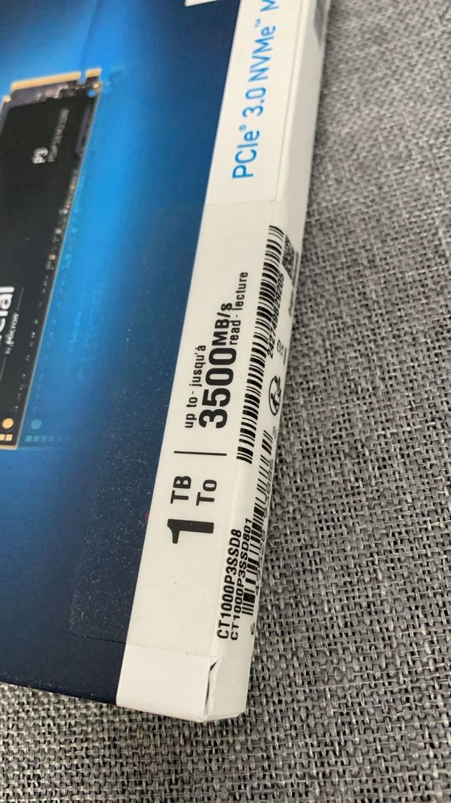 Crucial P3 1TB SSD PCIe 3.0 NVMe M.2