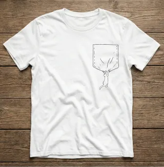 Camiseta unisex gatito bolsillo