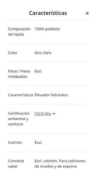 Canapé 90 cm madera nuevo