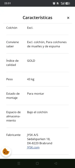 Canapé abatible 90cm