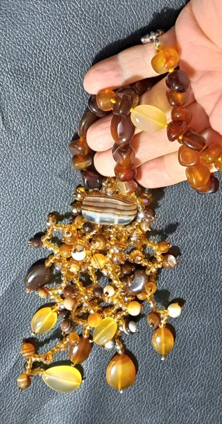 Collana pietre corniola elegante