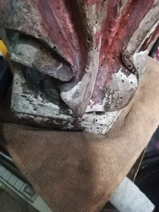 Antigua talla madera niño Jesús policromada