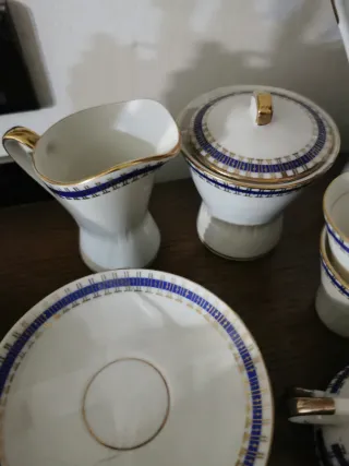 Set caffè porcellana decorato blu