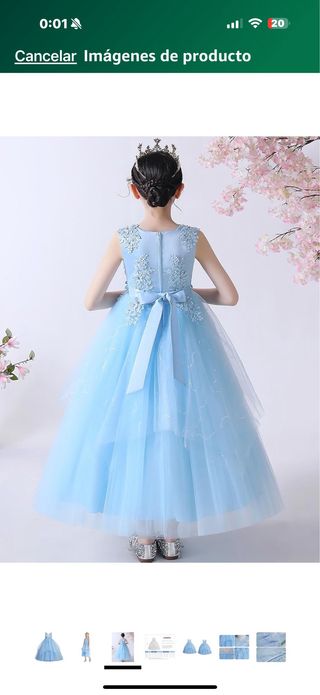 Vestido de gala niña azul