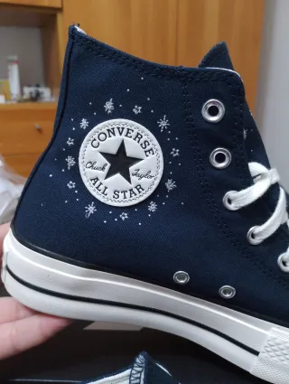 Converse ricamate blu taglia 40