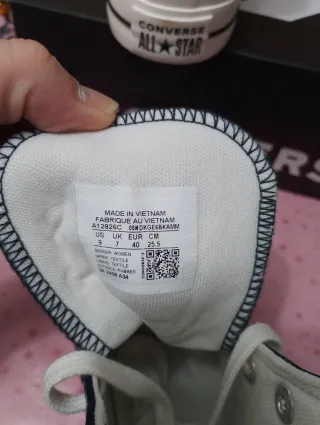 Converse ricamate blu taglia 40