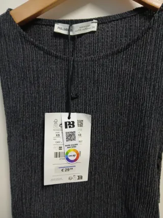 Vestido Pull&Bear gris largo Talla XS