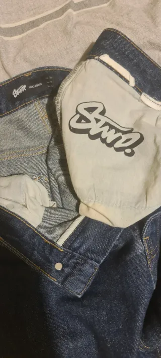 Pull&Bear Pantalón Baggy Azul Marino