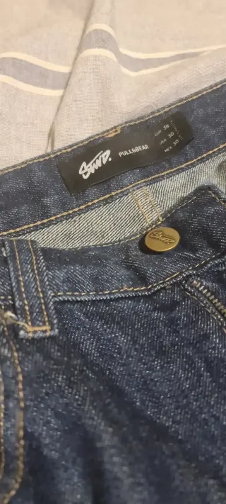 Pull&Bear Pantalón Baggy Azul Marino