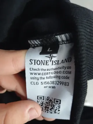 Sudadera Stone Island Negra Media Cremallera
