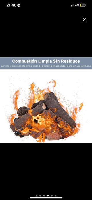 NUEVO 9 Troncos Falsos Chimenea Cerámica